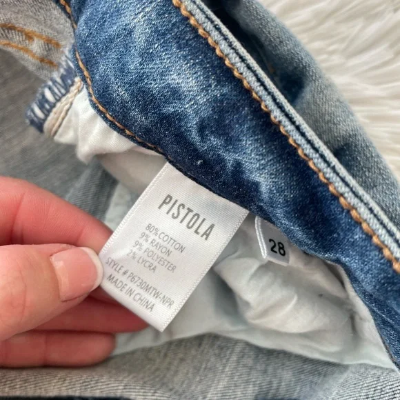 Pistola Arielle Scissor Cut Hem Jean in IndigoWash